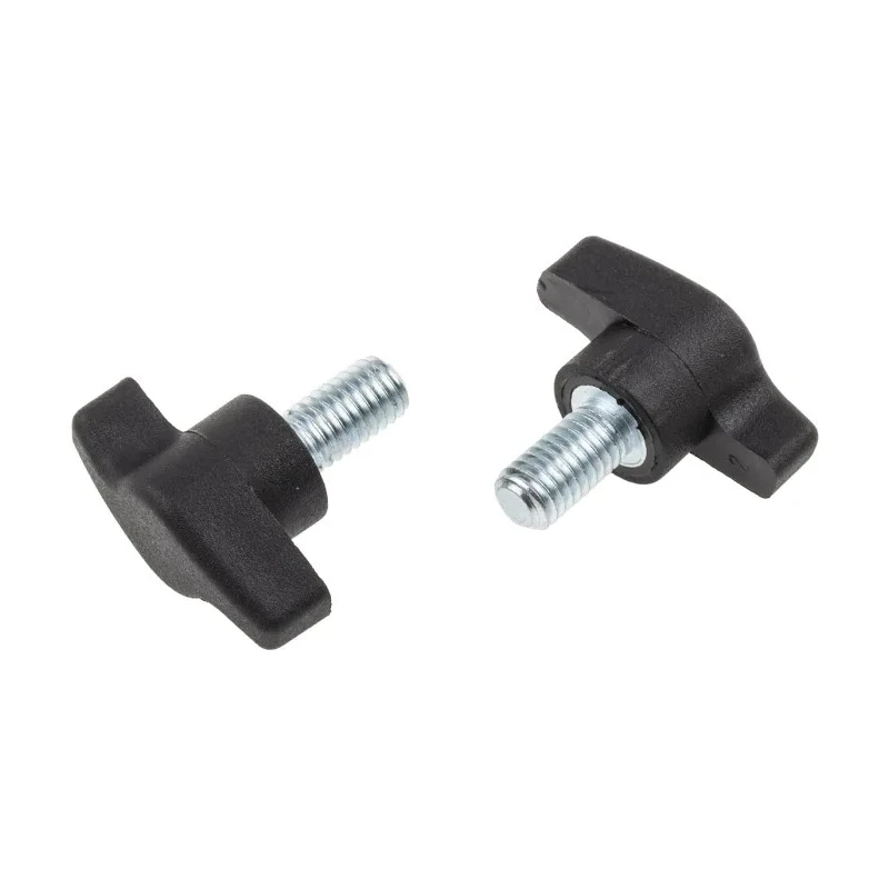 RS PRO Black Thermoplastic Wing Clamping Knob with M8 Threaded Stud, 35 mm Diameter, Nylon 6, Model 478-440