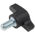 RS PRO Black Thermoplastic Wing Clamping Knob with M8 Threaded Stud, 35 mm Diameter, Nylon 6, Model 478-440