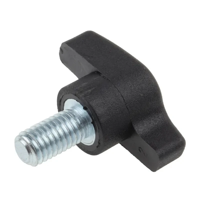 RS PRO Black Thermoplastic Wing Clamping Knob with M8 Threaded Stud, 35 mm Diameter, Nylon 6, Model 478-440