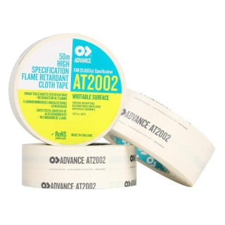 Advance Tapes Cloth Tape, 50 m x 50 mm, White, Gloss Finish AT2002