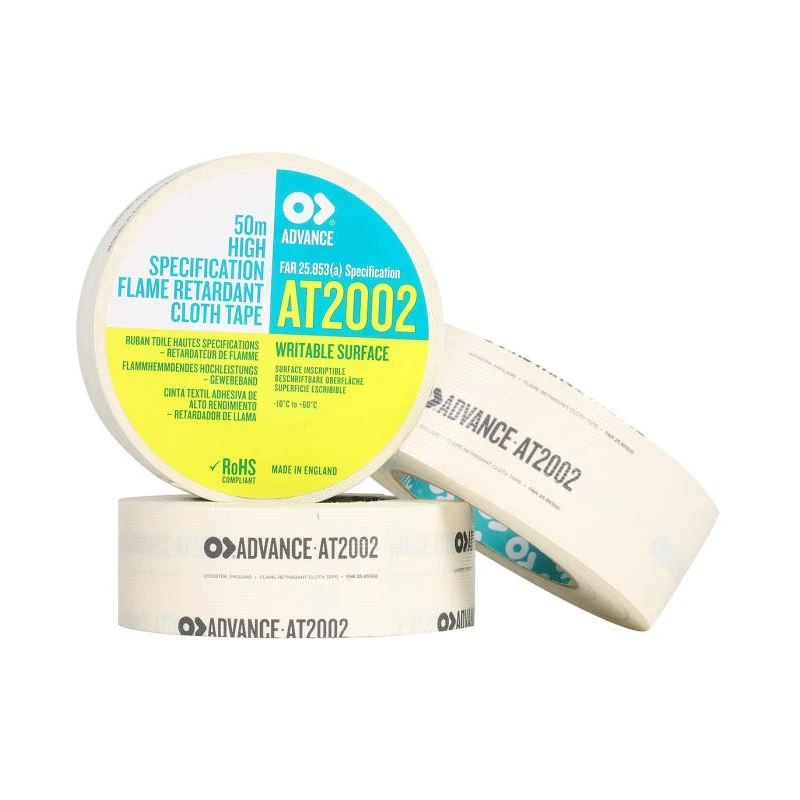 Advance Tapes Cloth Tape, 50 m x 50 mm, White, Gloss Finish AT2002