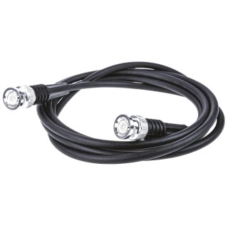 TE Connectivity 50 Ohm BNC RF Coaxial Cable Male to Male BNC, 2 m Length, Black PVC Jacket 1337771-8