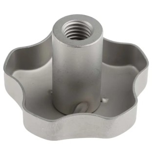 RS PRO Silver Stainless Steel Multiple Lobes Clamping Knob M12 Threaded Hole 60 mm Diameter 21 mm Thread Length 478-620
