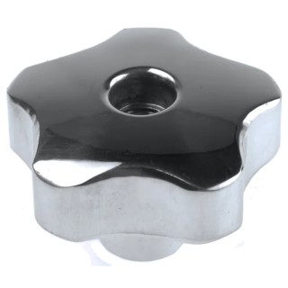 RS PRO Silver Aluminium Multiple Lobes Clamping Knob M12 Threaded Through Hole 60 mm Diameter 30 mm Thread Length 478-618