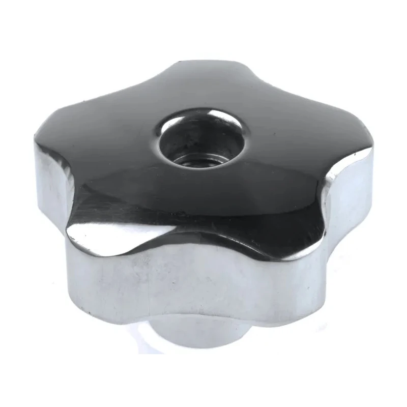 RS PRO Silver Aluminium Multiple Lobes Clamping Knob M12 Threaded Through Hole 60 mm Diameter 30 mm Thread Length 478-618