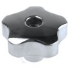 RS PRO Silver Aluminium Multiple Lobes Clamping Knob M12 Threaded Through Hole 60 mm Diameter 30 mm Thread Length 478-618