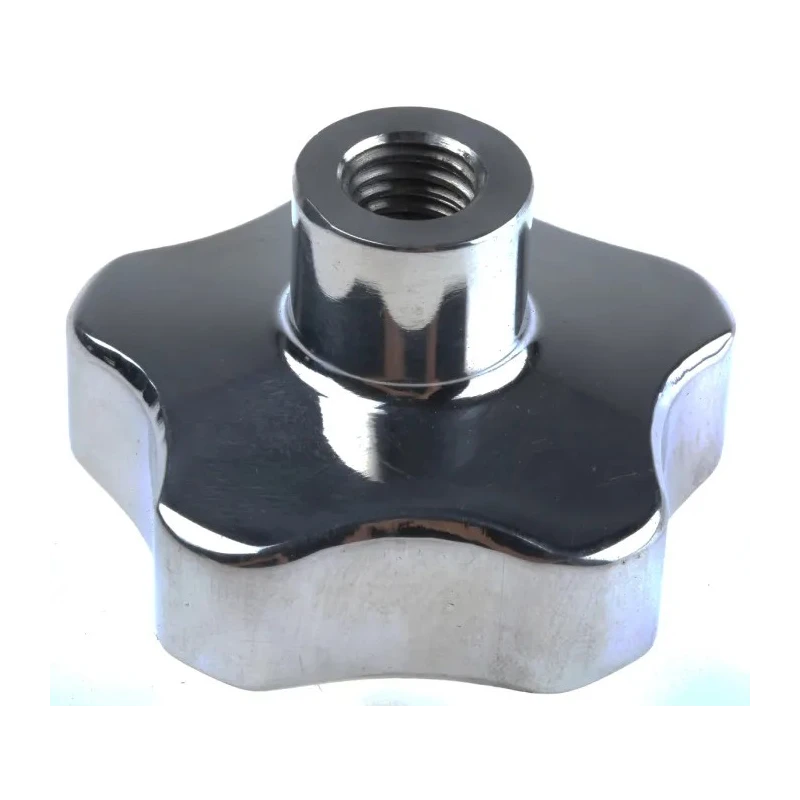 RS PRO Silver Aluminium Multiple Lobes Clamping Knob M12 Threaded Through Hole 60 mm Diameter 30 mm Thread Length 478-618