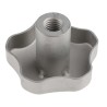 RS PRO Silver 304Ti Stainless Steel Multiple Lobes Clamping Knob, Threaded Hole 478-624