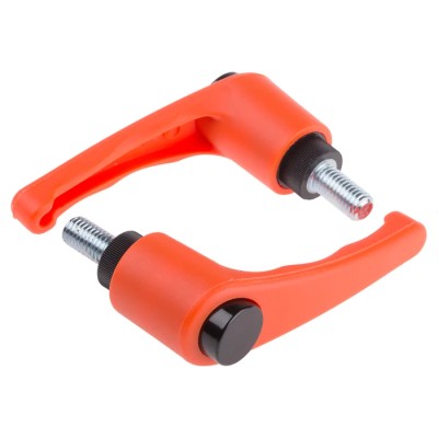 RS PRO Clamping Lever, Male Thread M10 x 20 mm, Thermoplastic Handle, Steel Shaft, Length 83mm 478-703