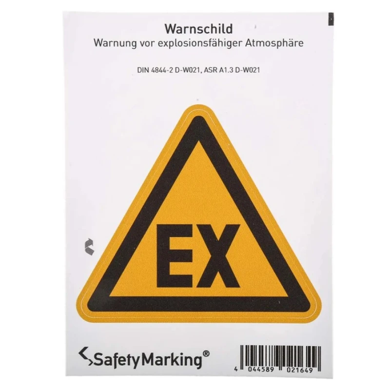 Wolk Hazard Warning Sign Label Self-Adhesive Polyvinyl Chloride 100mm x 100mm 21.0286