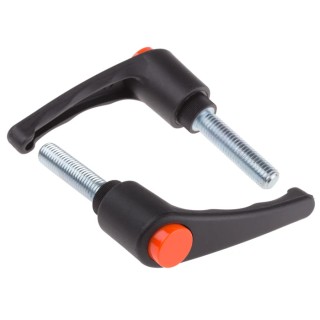 RS PRO Stainless Steel Clamping Lever M12 x 50 mm, Thermoplastic Handle, Steel Shaft, Black 478-901