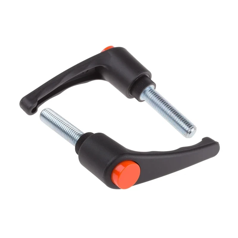 RS PRO Stainless Steel Clamping Lever M12 x 50 mm, Thermoplastic Handle, Steel Shaft, Black 478-901