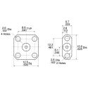 Radiall SMA-COM Series Coaxial Connector Flange Female SMA 50 Ω Straight Body Solder R124464000W