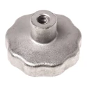 RS PRO Silver Stainless Steel Multiple Lobes Clamping Knob Threaded Hole 60 mm Diameter 32mm Thread Length 478-977