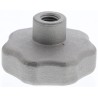 RS PRO Silver Stainless Steel Multiple Lobes Clamping Knob Threaded Through Hole 40 mm Knob Diameter 19 mm Thread 478-983