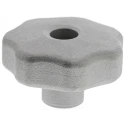 RS PRO Silver Stainless Steel Multiple Lobes Clamping Knob Threaded Through Hole 40 mm Knob Diameter 19 mm Thread 478-983