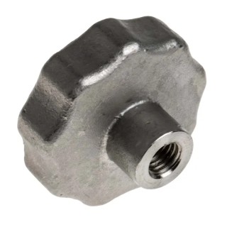 RS PRO Silver Stainless Steel Multiple Lobes Clamping Knob M10 Threaded Through Hole 478-989