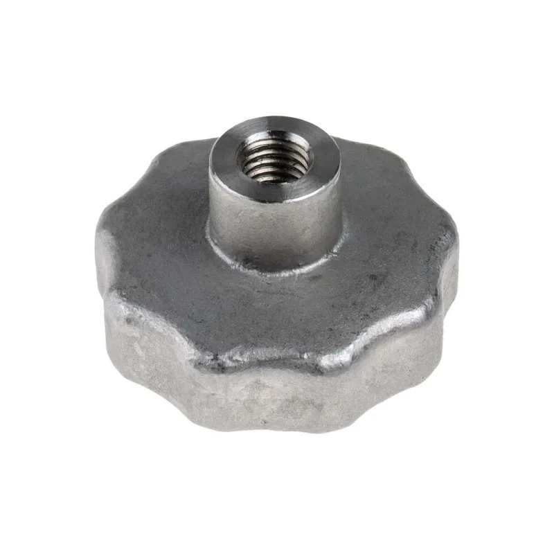RS PRO Silver Stainless Steel Multiple Lobes Clamping Knob M10 Threaded Through Hole 478-989