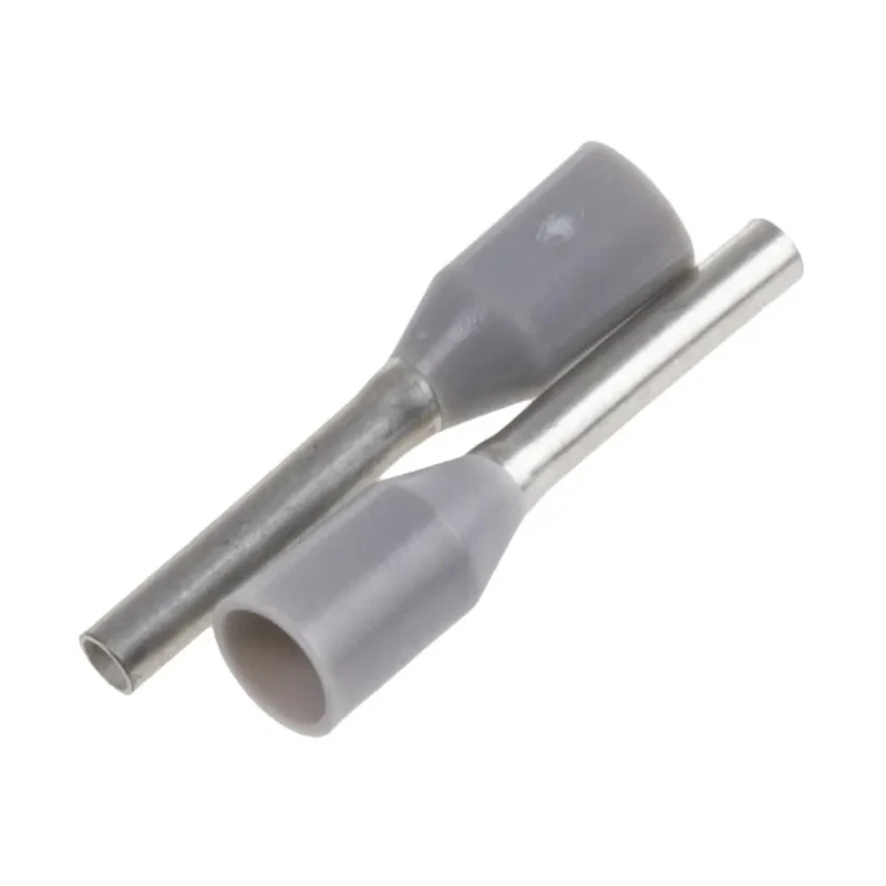 Weidmüller Insulated Crimp Bootlace Ferrule, 8 mm Pin Length, 1.2 mm Pin Diameter, Grey to 18 AWG Wire Size 9019040000