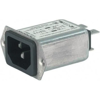Schurter 250V AC 6A Panel Mount IEC Connector Male Quick Connect Terminals 5120.1004.0