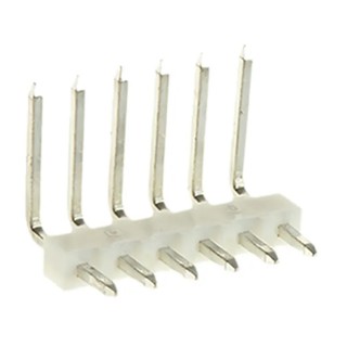 Molex KK 254 Series Right Angle Through Hole Pin Header 6 Contacts 2.54 mm Pitch 1 Row Unshrouded 22-05-2061