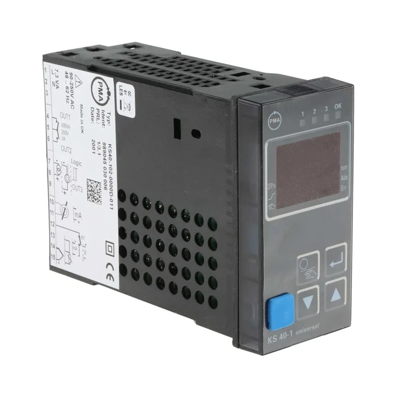P.M.A KS40 Panel PID Temperature Controller, 2 Output Relay 250V ac On-Off MPN KS40-102-0000D-011
