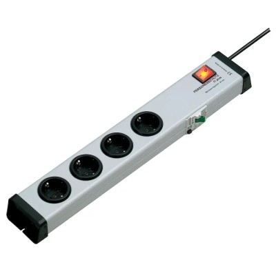 Bodo Ehmann 16A 250V 4 Gang Extension Lead with 1.5m Type F German Schuko Cable RCD Protected 0221X00042301