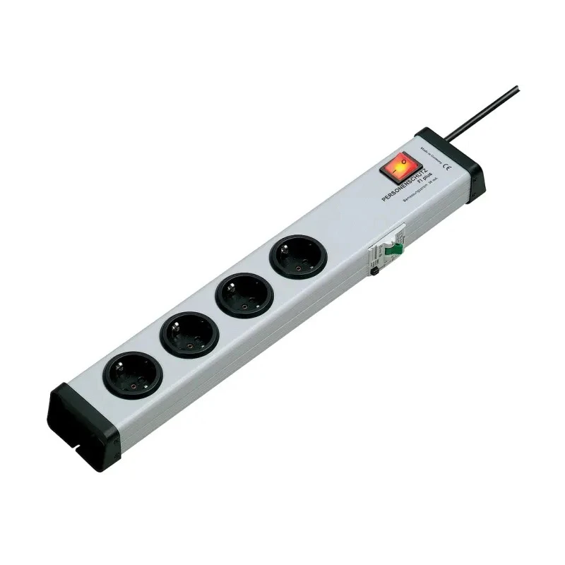 Bodo Ehmann 16A 250V 4 Gang Extension Lead with 1.5m Type F German Schuko Cable RCD Protected 0221X00042301