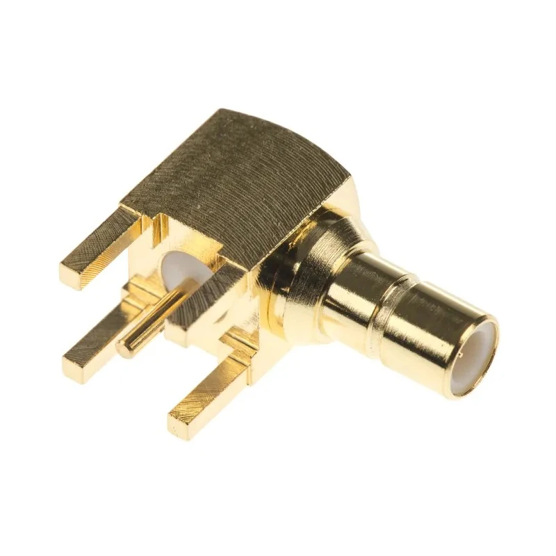 RS PRO SMB Series Coaxial Connector Through Hole Female, 50 Ω, Right Angle Body, Solder Termination 1-1337481-0