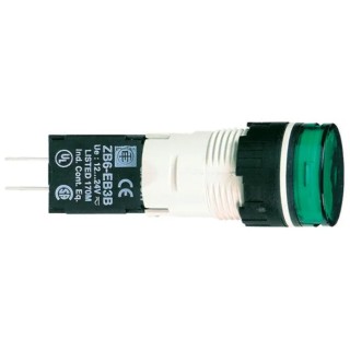 Schneider Electric Panel Mount Green Incandescent Lamp Pilot Light Head Harmony XB6 16 mm Cutout 240V IP65 Round ZB6AV3