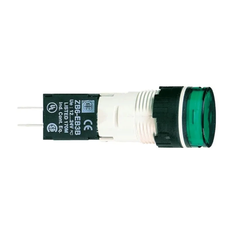 Schneider Electric Panel Mount Green Incandescent Lamp Pilot Light Head Harmony XB6 16 mm Cutout 240V IP65 Round ZB6AV3