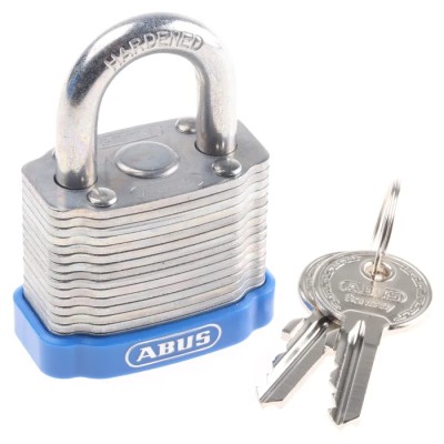 ABUS Key Steel Weatherproof Padlock 6.7 mm Shackle Diameter, 44 mm Body Width XR0041 40KA1