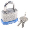ABUS Key Steel Weatherproof Padlock 6.7 mm Shackle Diameter, 44 mm Body Width XR0041 40KA1