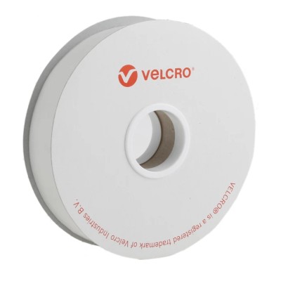 Velcro White Hook & Loop Tape, 22mm Width x 5m Length, Self-Adhesive, Maximum Operating Temperature +90°C EB01022010114527