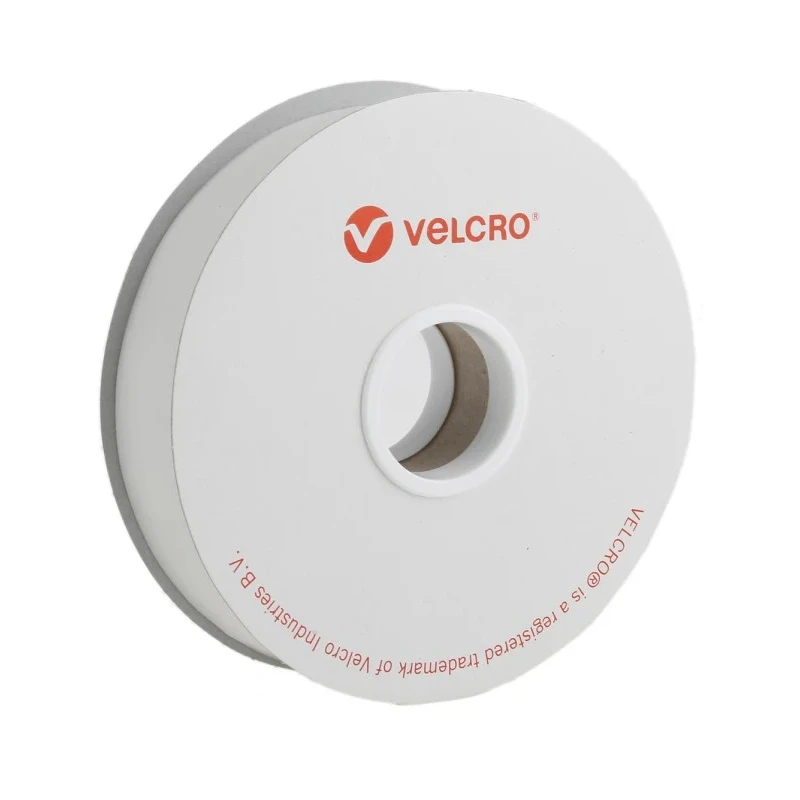 Velcro White Hook & Loop Tape, 22mm Width x 5m Length, Self-Adhesive, Maximum Operating Temperature +90°C EB01022010114527