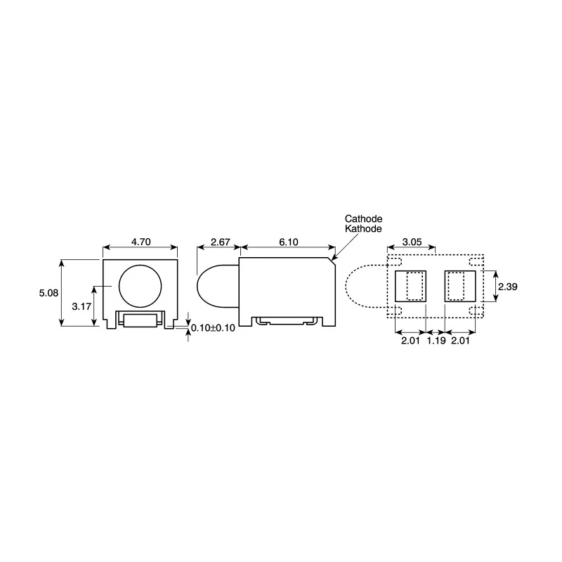 Dialight 2.5 V Red, Green LED ELA-481-2 Surface Mount PCB LED Indicator 591-3001-002F