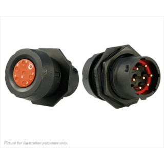 Souriau Sunbank by Eaton Circular Connector 7 Contacts Panel Mount Plug Male 300V 16A IP68 IP69K Thermoplastic UTS7GN147P