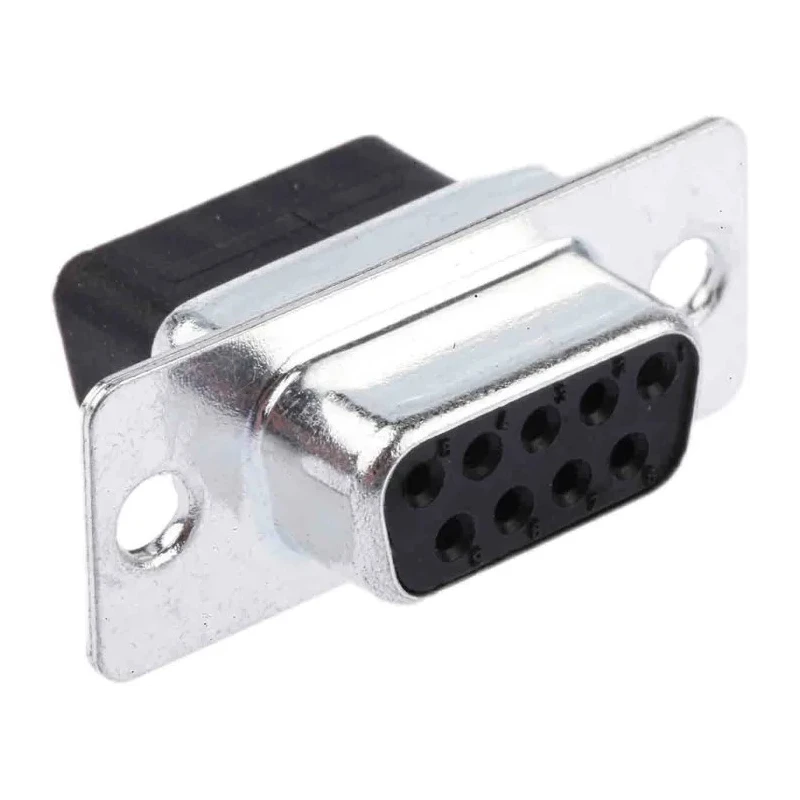 RS PRO 9 Way Straight Cable D-Sub Connector Female 5A 470V Steel Housing Crimp Termination 481-099