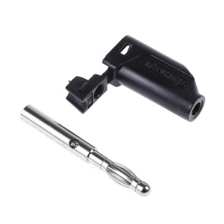 Schutzinger Male Banana Plug 4 mm Connector, Screw Termination, 60V, 16A, Nickel Plated FK15S BLK