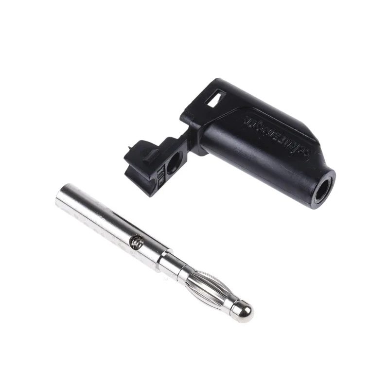 Schutzinger Male Banana Plug 4 mm Connector, Screw Termination, 60V, 16A, Nickel Plated FK15S BLK