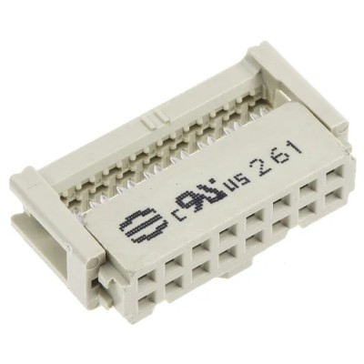HARTING 16-Way IDC Connector Female for Cable, 2 Row, 320V AC, 2.5A, Gold Plating, SEK 18 Series 09185166803