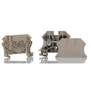 Weidmüller WDU Series DIN Rail Terminal Block Dark Beige 10mm² 1-Level Screw ATEX 1781750000
