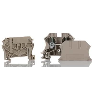 Weidmüller WDU Series DIN Rail Terminal Block Dark Beige 10mm² 1-Level Screw ATEX 1781750000