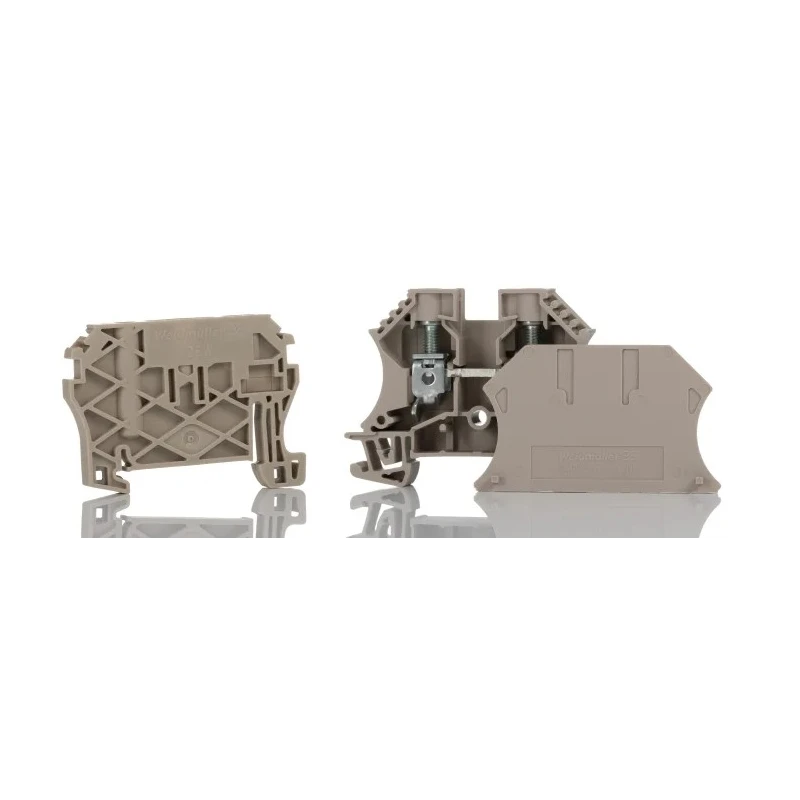 Weidmüller WDU Series DIN Rail Terminal Block Dark Beige 10mm² 1-Level Screw ATEX 1781750000