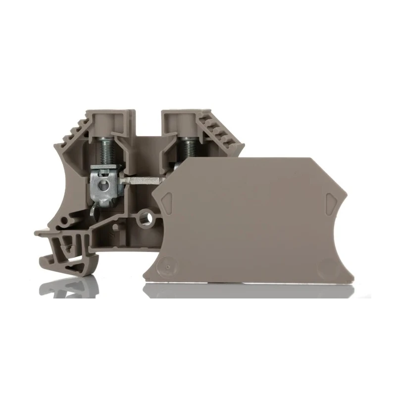 Weidmüller WDU Series DIN Rail Terminal Block Dark Beige 10mm² 1-Level Screw ATEX 1781750000