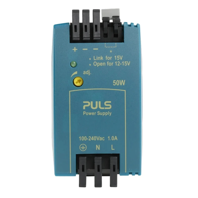 Block MiniLine Switched Mode DIN Rail Power Supply 240V AC Input 15V DC Output 4.2A 50W ML50.102