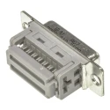 HARTING D-Sub Standard 15 Way Right Angle 2.77 mm Pitch Cable D-Sub Connector Female 09662186500