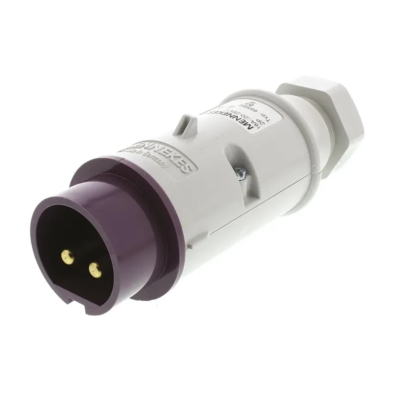 MENNEKES Industrial Power Connector Purple Cable Mount 2P Straight, 16A, 20-25V, IP44, Screw Termination IP44 