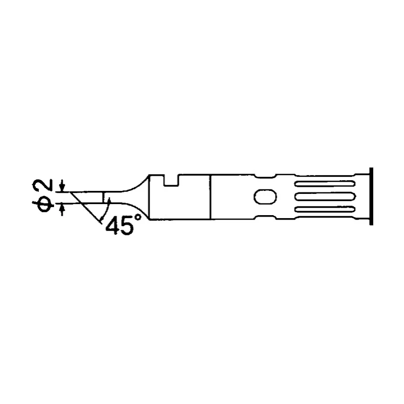 Weller 2 mm Bevel Soldering Iron Tip for use with WP 60 T0051644599