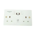 Powerbreaker PowerBreaker H 13A Passive 2 RCD Socket Polycarbonate Surface Switched White K22WP-C